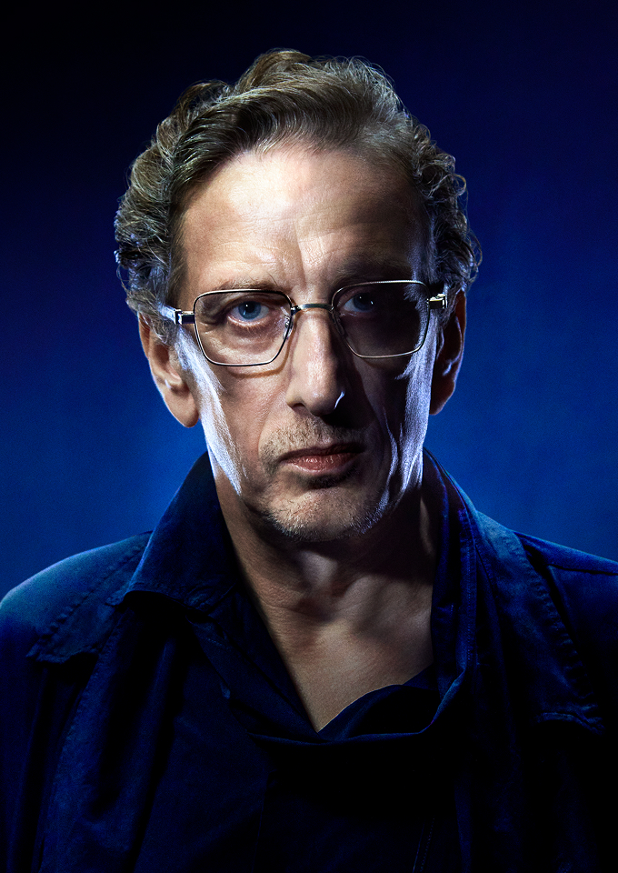 Portrait wearing silver Ptolemy48 eyewear